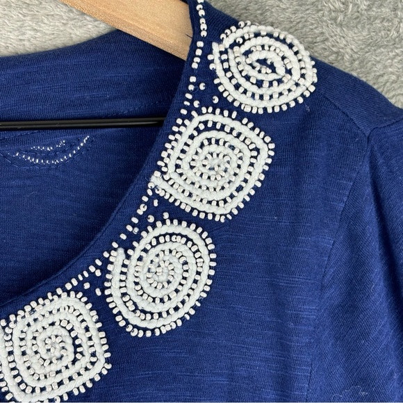 Tommy Bahama Top‎ Women Medium Royal Blue Keira Isle Of Bliss Tunic Beaded - Picture 5 of 16